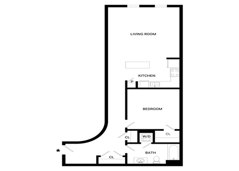 Forge Floor Plan | 772 Sq. Ft. at Mayton Transfer Lofts, Petersburg Virginia